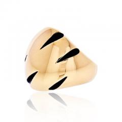  Cartier CARTIER 18K YELLOW GOLD PANTHERE CLAW BLACK LACQUER RING - 1962998