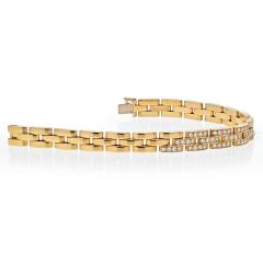  Cartier CARTIER 18K YELLOW GOLD PANTHERE DIAMOND TRIPLEROW BRACELET - 2569881