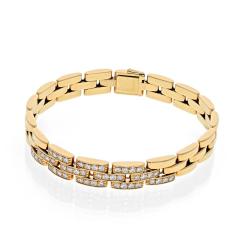  Cartier CARTIER 18K YELLOW GOLD PANTHERE DIAMOND TRIPLEROW BRACELET - 2569882