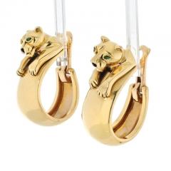  Cartier CARTIER 18K YELLOW GOLD PANTHERE HEADS HOOPS EARRINGS - 3253343