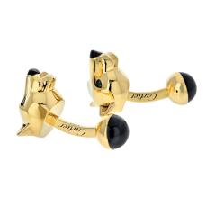  Cartier CARTIER 18K YELLOW GOLD PANTHERE HEADS MENS CUFF LINKS - 2444428