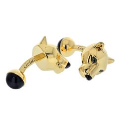  Cartier CARTIER 18K YELLOW GOLD PANTHERE HEADS MENS CUFF LINKS - 2444429