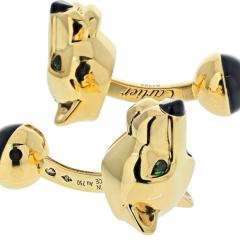  Cartier CARTIER 18K YELLOW GOLD PANTHERE HEADS MENS CUFF LINKS - 2444430