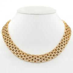  Cartier CARTIER 18K YELLOW GOLD PANTHERE MAILLON DIAMOND COLLAR NECKLACE - 2893025