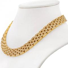  Cartier CARTIER 18K YELLOW GOLD PANTHERE MAILLON DIAMOND COLLAR NECKLACE - 2893026