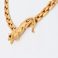  Cartier CARTIER 18K YELLOW GOLD PANTHERE MAILLON LINK NECKLACE - 3605014