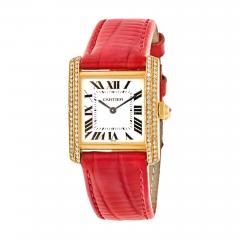  Cartier CARTIER 18K YELLOW GOLD TANK FRANCAISE 25 REF 1821 LADIES DIAMOND WATCH - 2883035