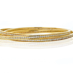  Cartier CARTIER 18K YELLOW GOLD TRINITY DIAMOND SLIP ON BRACELET - 3715762