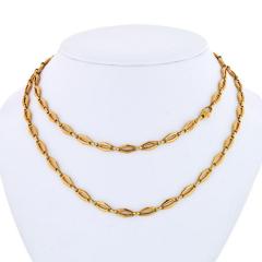  Cartier CARTIER 1970 18K YELLOW GOLD VINTAGE LOGO LONG CHAIN NECKLACE - 1796873