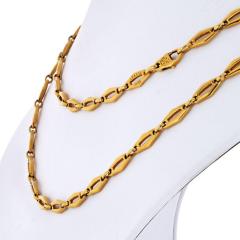  Cartier CARTIER 1970 18K YELLOW GOLD VINTAGE LOGO LONG CHAIN NECKLACE - 1796877