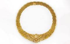  Cartier CARTIER HORUS COLLAR PLATINUM 18K YELLOW GOLD FALCON DIAMOND NECKLACE - 1694403