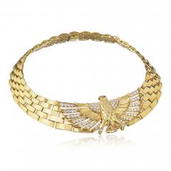  Cartier CARTIER HORUS COLLAR PLATINUM 18K YELLOW GOLD FALCON DIAMOND NECKLACE - 1695866