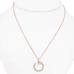  Cartier CARTIER JUSTE UN CLOU 18K ROSE GOLD JUSTE UN CLOU PAVE DIAMOND PENDANT NECKLACE - 2946893