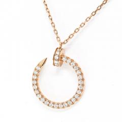  Cartier CARTIER JUSTE UN CLOU 18K ROSE GOLD JUSTE UN CLOU PAVE DIAMOND PENDANT NECKLACE - 2946902