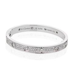  Cartier CARTIER LOVE 18K WHITE GOLD DIAMOND PAVE SIZE 16 BRACELET - 1796872