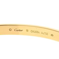  Cartier CARTIER LOVE 18K YELLOW GOLD SIZE 19 EXCELLENT CONDITION BRACELET - 2683754