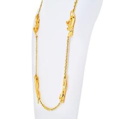  Cartier CARTIER PANTHERE 18K YELLOW GOLD 6 MOTIF CHAIN NECKLACE - 1694197