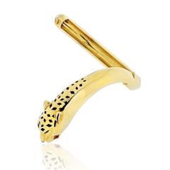  Cartier CARTIER PANTHERE 18K YELLOW GOLD HINGED CUFF BRACELET - 1705039