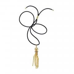  Cartier CARTIER PANTHERE 18K YELLOW GOLD ON A BLACK CORD PENDANT - 1695820