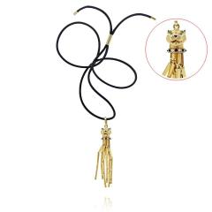  Cartier CARTIER PANTHERE 18K YELLOW GOLD ON A BLACK CORD PENDANT - 1695821