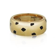  Cartier CARTIER PANTHERE 18K YELLOW GOLD SPOTTED LACQUER WEDDING RING - 1704839
