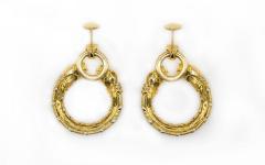  Cartier CARTIER PANTHERE 18K YELLOW GOLD VINTAGE HOOP EARRINGS - 1694451