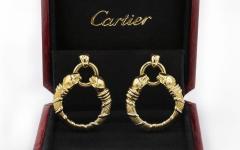  Cartier CARTIER PANTHERE 18K YELLOW GOLD VINTAGE HOOP EARRINGS - 1694452