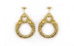  Cartier CARTIER PANTHERE 18K YELLOW GOLD VINTAGE HOOP EARRINGS - 1694453
