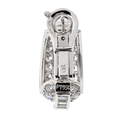  Cartier CARTIER PLATINUM 8 00CTTW DIAMOND HUGGIE WITH ROUND AND BAGUETTE EARRINGS - 3680917