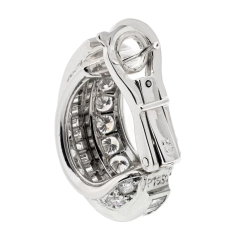  Cartier CARTIER PLATINUM 8 00CTTW DIAMOND HUGGIE WITH ROUND AND BAGUETTE EARRINGS - 3680919