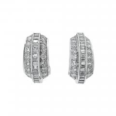  Cartier CARTIER PLATINUM 8 00CTTW DIAMOND HUGGIE WITH ROUND AND BAGUETTE EARRINGS - 3683195