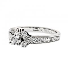  Cartier CARTIER PLATINUM BALLERINE 0 51CT ROUND DIAMOND RING - 3154990