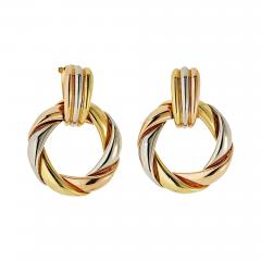  Cartier Cartier 18K Tri Color Door Knocker For Pierced Earrings - 4287864