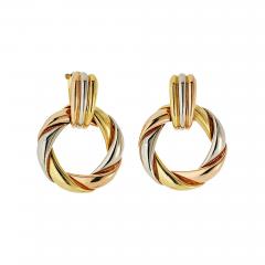  Cartier Cartier 18K Tri Color Door Knocker For Pierced Earrs Earrings - 4235692