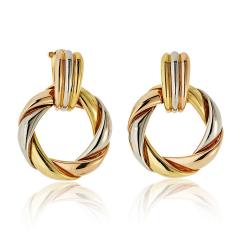  Cartier Cartier 18K Tri Color Door Knocker For Pierced Earrs Earrings - 4235704