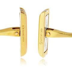  Cartier Cartier 18K Tri Color Ribbed Rectangular Cuff Links - 4814253
