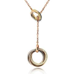  Cartier Cartier 18K Tri Color Trinity Diamond Lariat Necklace - 4814250