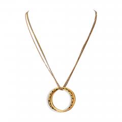  Cartier Cartier 18K Tri Color Trinity Diamond Spotted Panthere Circle Necklace - 3984995