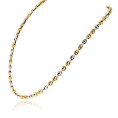  Cartier Cartier 18K Two Tone Coffee Bean 16 Inch Made in Italy Necklace - 4511186
