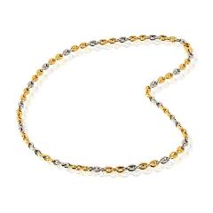  Cartier Cartier 18K Two Tone Coffee Bean 16 Inch Made in Italy Necklace - 4511189