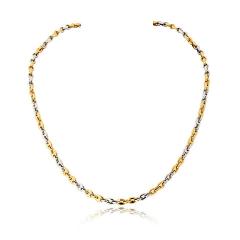  Cartier Cartier 18K Two Tone Coffee Bean 16 Inch Made in Italy Necklace - 4512248