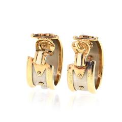  Cartier Cartier 18K Two Tone Walking Elephants Diamond Earrings - 4375622