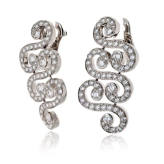  Cartier Cartier 18K White Gold Arabesque Scroll 6 50cttw Earrings - 4013903