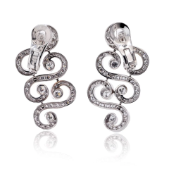  Cartier Cartier 18K White Gold Arabesque Scroll 6 50cttw Earrings - 4013905