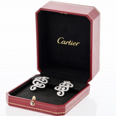  Cartier Cartier 18K White Gold Arabesque Scroll 6 50cttw Earrings - 4013907