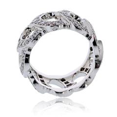 Cartier Cartier 18K White Gold Diamond C Ring - 4612312