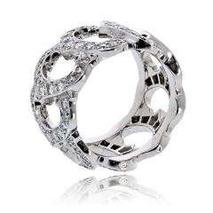  Cartier Cartier 18K White Gold Diamond C Ring - 4612314