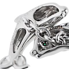  Cartier Cartier 18K White Gold Double Dolphin Cuff Links - 4814232
