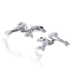  Cartier Cartier 18K White Gold Double Dolphin Cuff Links - 4814233