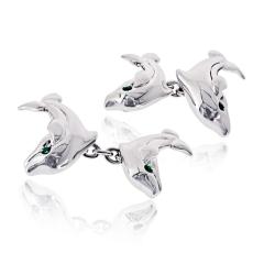  Cartier Cartier 18K White Gold Double Dolphin Cuff Links - 4817803